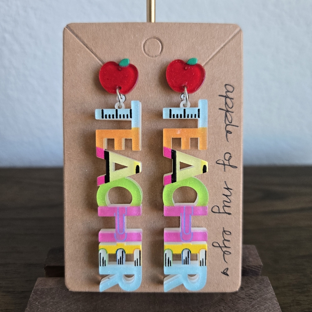PLT | Back To School TEACHER Dangle Earrings 👩‍🏫